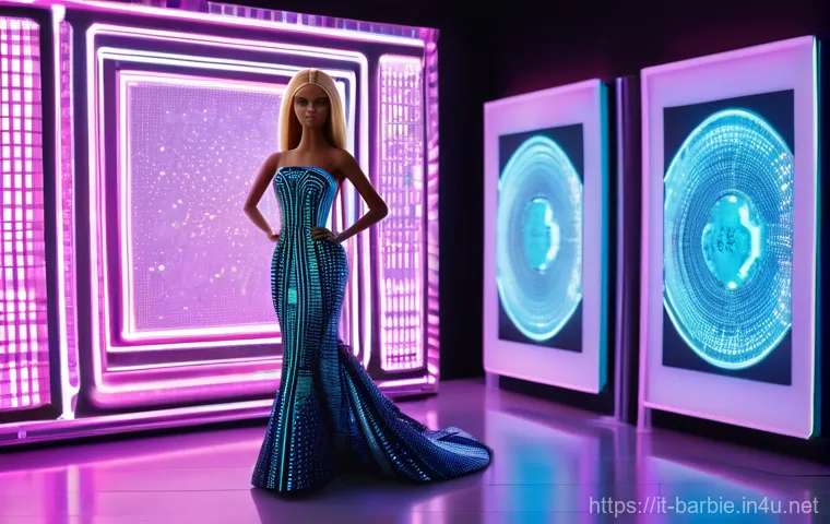 바비의 NFT 및 디지털 버전 - **Prompt: "Digital Art Barbie in a Futuristic Gallery"**
A highly detailed, sophisticated image ...