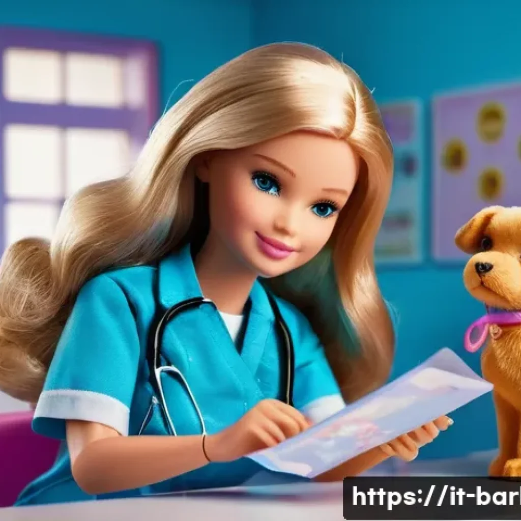 어린이들이 좋아하는 바비 테마 - **Prompt 1: Barbie the Empathetic Veterinarian**
    "A Barbie doll, dressed in a clean, stylish vet...